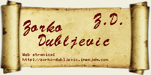 Zorko Dubljević vizit kartica